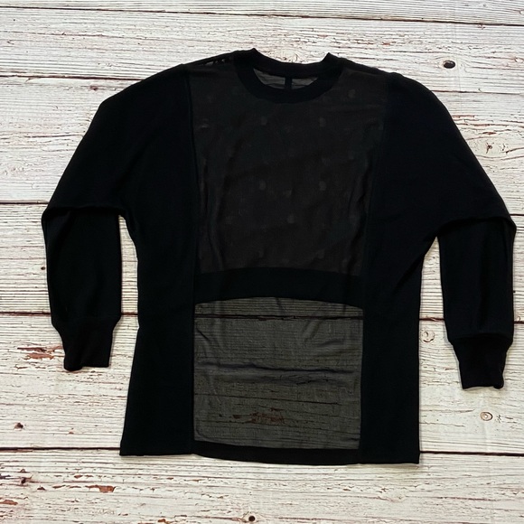 BCBGMAXAZRIA Lace Sheer Iza Long Sleeve Top Sz XS - Picture 10 of 15